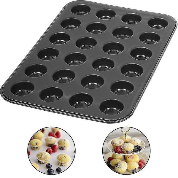 2 st Non-stick kakform 24 hål med kolstål bakrund form