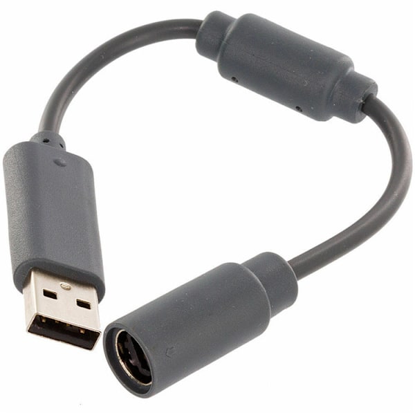 Hon USB-adapterkabel för trådbunden Xbox 360-kontroll Aska