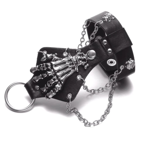 WABJTAM Punk Rock Legering Skull Hand Nit Chain Cuff Armband