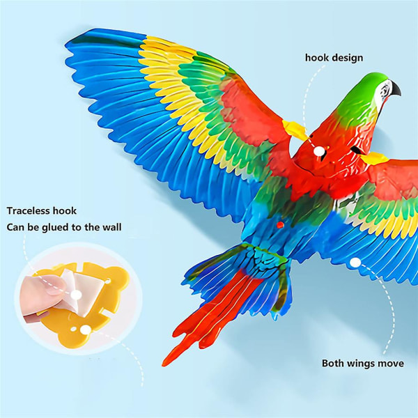Simulering Fågel Interaktiv kattleksak Automatisk hängande flygörn papegoja Rolig kattleksak för katter Kattunge Spela jaktspel