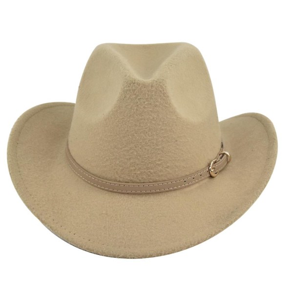 Felt Hat Retro Imitation Sheep Hat Cowboy Hat Belt Woolen Hat National Hood Retro Jazz Hat