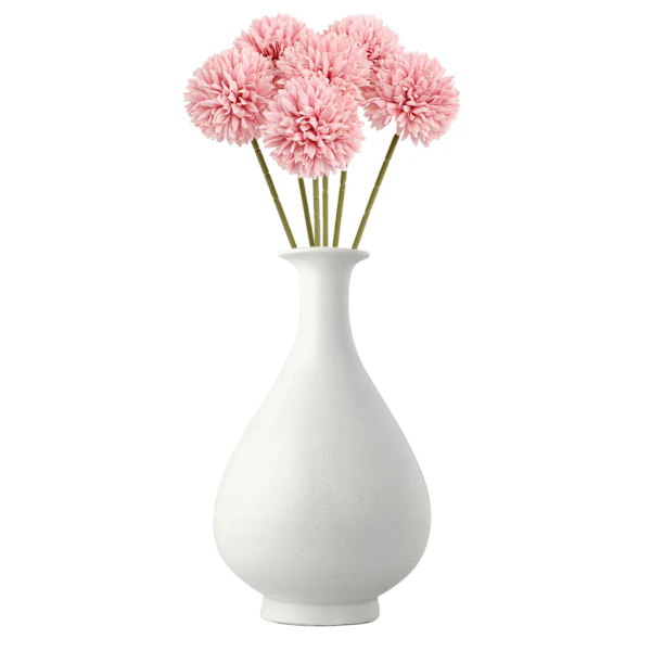 Konstgjord krysantemumboll, realistiska hortensia blommor bukett för bröllop fest kontor heminredning, (mörkrosa)