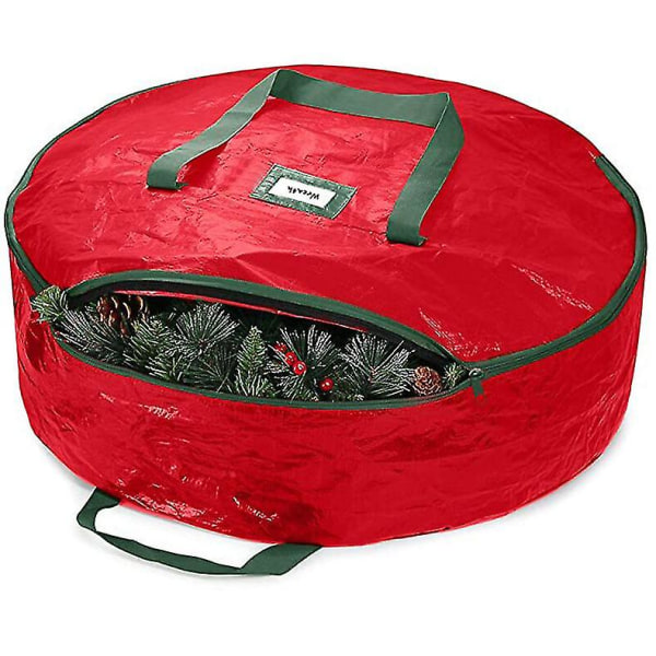 Julekransoppbevaringspose, organiseringsveske Vanntett og insektsikker pose 1 stk (75 cm, rød)