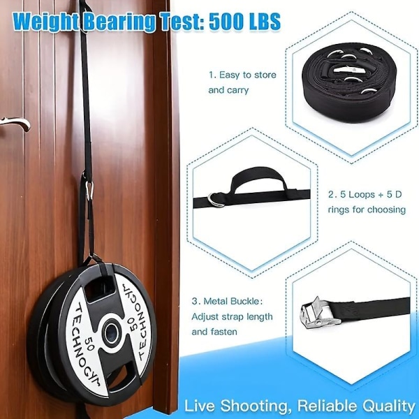 Home Fitness Multipoint Anchor Fitness Accessories 5m Portable Dørstroppstrammer tilbehør