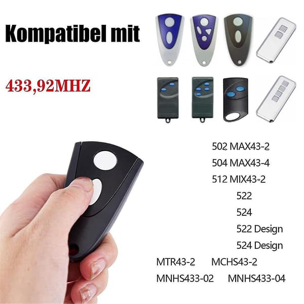 433Mhz гаражные ворота открывалка для Tormatic Novotron 502 MAX43-2 / 512 MIX43-2 пульт дистанционного управления 2 шт (белый ключ)