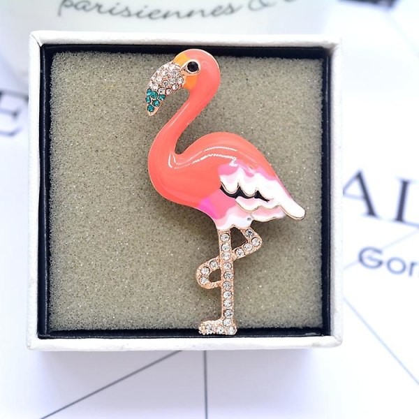 Fashion personlig flamingo brosch dam accessoarer pin djur corsage krage pin spänne present