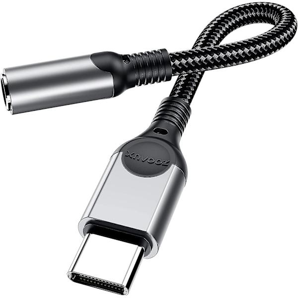 Usb Typ-C till 3,5 mm hörlursuttag Adapter, Ljudadapter Usb C till Aux Dongelkabel Kabel för Pixel 4 3 2 Xl, Samsung Galaxy S21 S20 Ultra S20 + Note