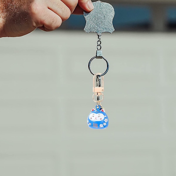 3 st Lyckokatt Nyckelringar, Japansk Lyckokatt Keramisk Vinkande Katt Spänne Nyckelring Feng Shui Lyckokatt Maneki Neko Nyckelring För Handväska Ryggsäck Nyckel C
