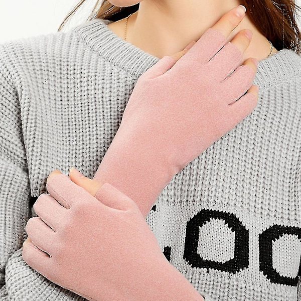 Halvfingerhandskar Varma Mjuka Tyg Kalla -säkra Vind, Varma Och Halvfingerhandskar Flexibel Skrivning