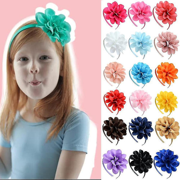 Chiffon Blomsterkrans Hårband För Flickor Bröllop Festival Fester Blommig Hårband
