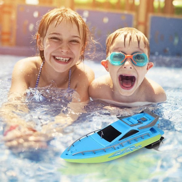 Fjärrstyrd båt för barn och vuxna, Rc-båtar 2,4 Ghz elektroniska fjärrkontrollbåtar, höghastighets Rc-racingbåt (blå)