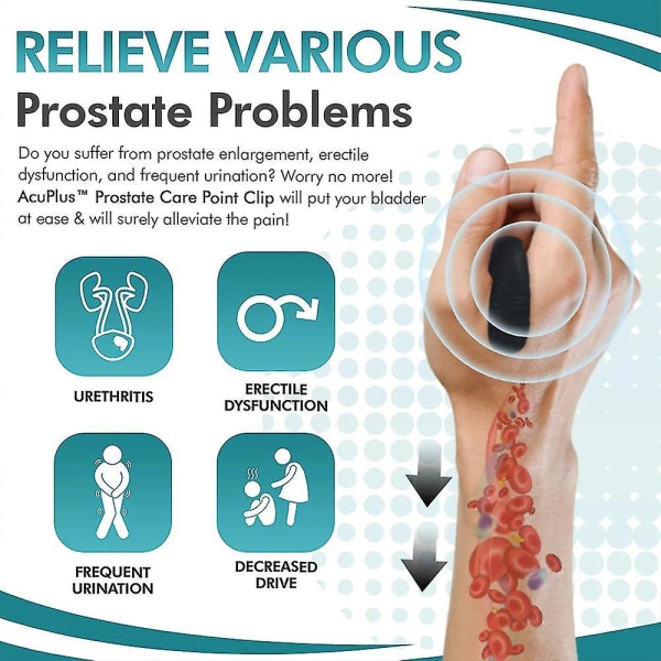 1/2 stk Acuplus Prostata Care Point Clip, Acuplus Acupressure Håndtrykpunkt Clips afhjælper ubesværet prostata ubehag (2 stk)
