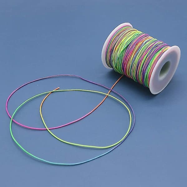 1 mm elastisk snor, 100 m farverig elastisk snor til smykkefremstilling, armbåndsgave
