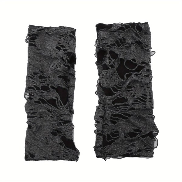 1 pari halloween aallotettuja käsineitä mesh hengittävät punkkäsineet (mustat)