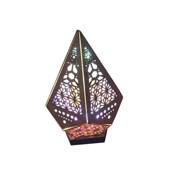 Bohemian Wooden Gulvlampe, Farverig Diamond Polar Star Gulvlampe W/USB opladning