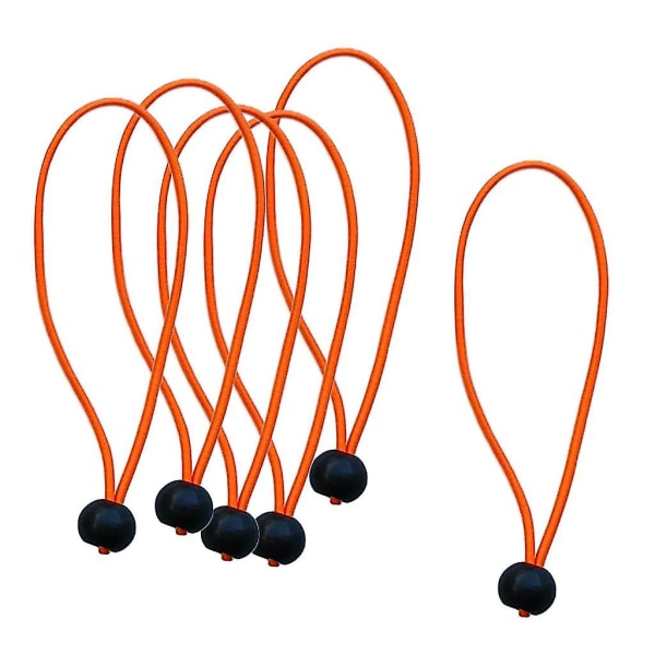 6 stycken Heavy Duty Bungee Ball Sladd Tarp Tält Tie Down Tope Orange 9 tum