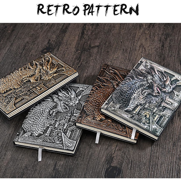 3D Drakpräglat Journal Skrivbok, inbunden Dnd Journal Handgjord Daglig Anteckningsbok Resedagbok, RPG Tillbehör Present till Dm's&d&d Spelare