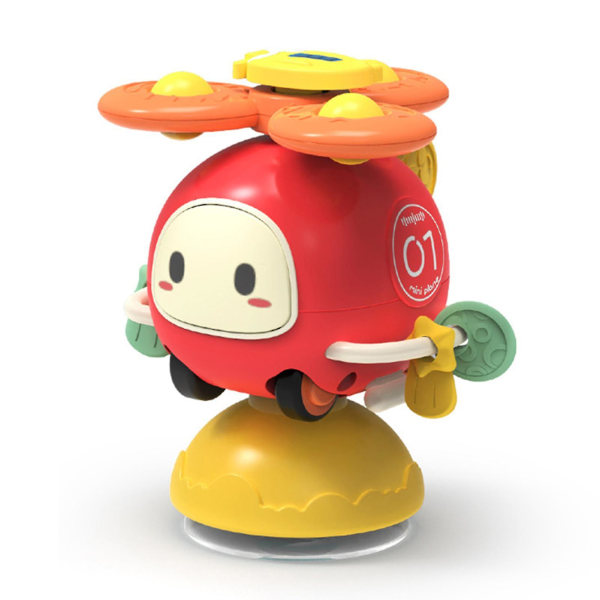 Spinner Toy Push And Spin för småbarn Tecknad Plane Fun Popper Toy för barn（röd）