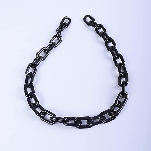 Wabjtam Delicate Black Long Acrylic Halskæder Curb Link Chain Halskæder Statement Chokers Y2k Halskæder Tilbehør Til Kvinder Eller Mænd Teenagere