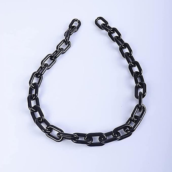 Wabjtam Delikate sorte lange akryl halskjeder Curb Link Chain Halskjeder Statement Chokers Y2k Halskjeder Tilbehør for kvinner eller menn tenåringer