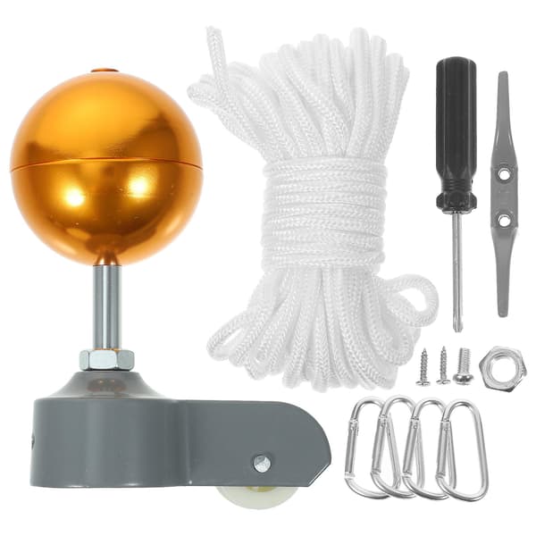1 set professionella flaggstångstillbehör reparation flaggstångskula utomhus flaggstångsrep