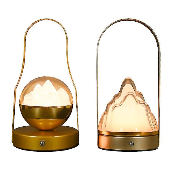 Ny isfjell håndholdt lampe hengelampe skrivebordsdekorasjon bordlampe - Snngv（Rett håndtak）