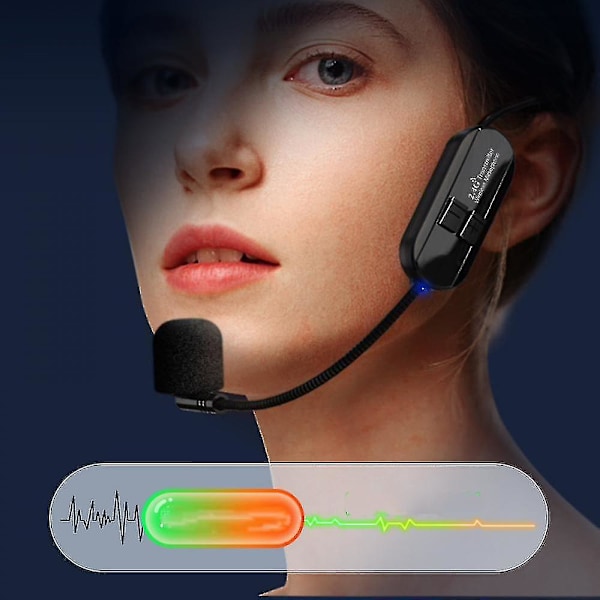 Langaton headset-mikrofoni, 2.4g vedenpitävä ja hikinpitävä langaton mikrofonijärjestelmä kunto-ohjaajille, spinningiin, joogaopetukseen