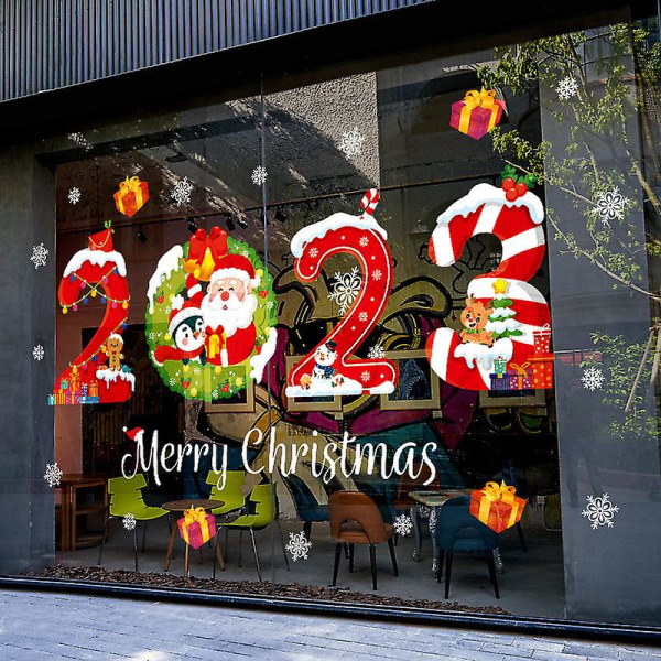 Christmas Window Clings Stickers Christmas Santa Gnome Vindusdekorasjoner Julevindusdekor 1723 tommer