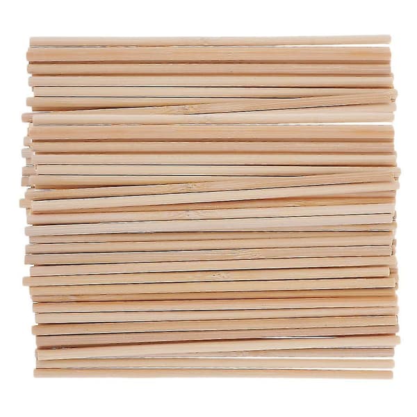 100-pack 4mm trärundstavar i trä, omålade, 150 mm