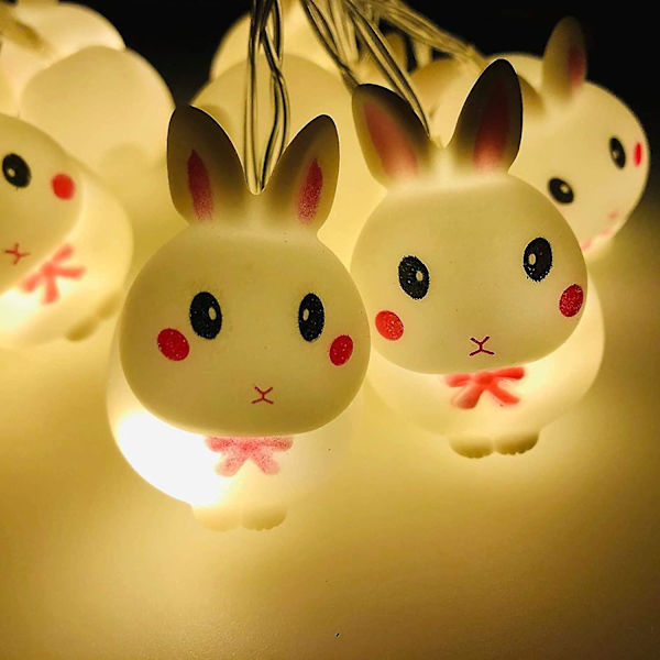 Påskkanin-ljusslinga Batteridriven Kanin-ljusslinga 10 LED Påskkanin-lampor Gräsmatta