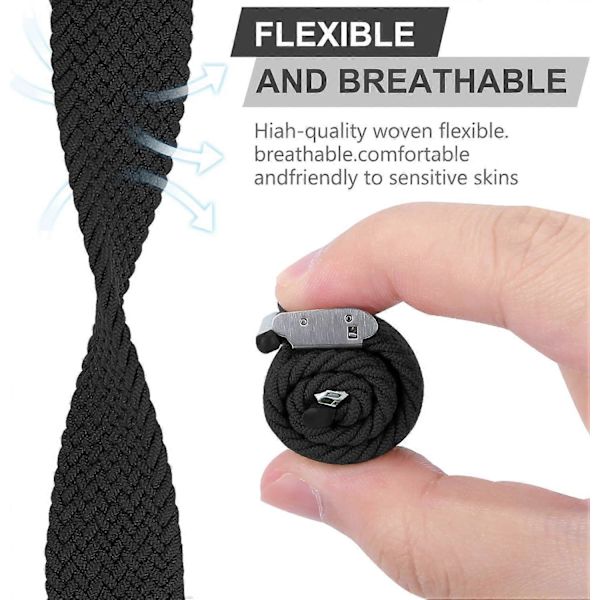 Flätat Solo Band Kompatibelt med Apple Watch 38mm 40mm 41mm, Mjuk Stretch Loop med Justerbar Spänne Sport Elastiska Remmar Kompatibelt med iWatch Se