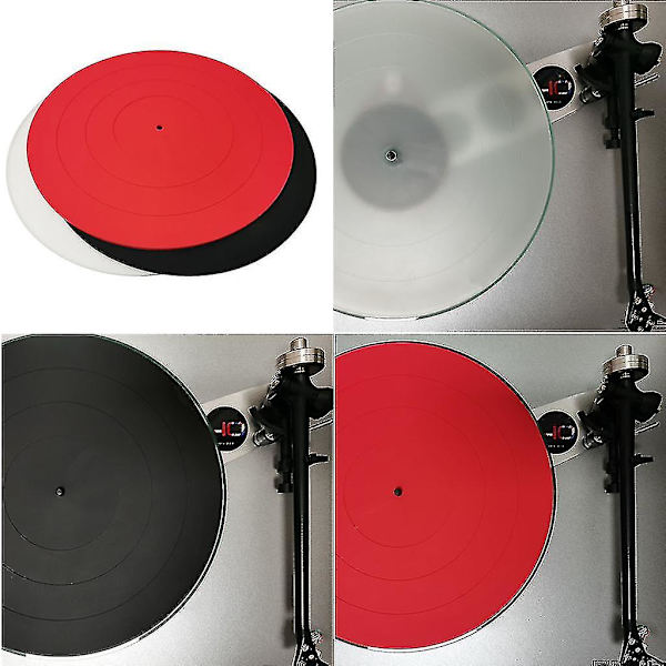 Platespillermatte i svart gummi med silikonutforming for alle universelle LP-platespillere Hao