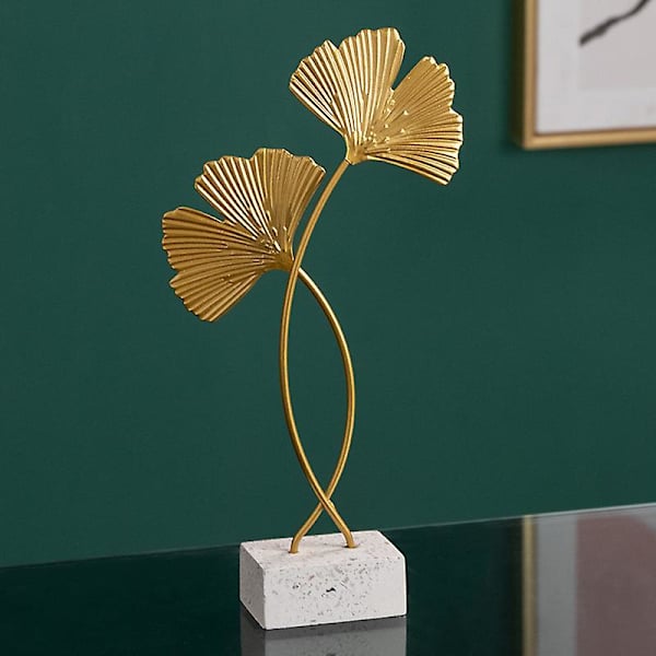 Snygg Ginkgo-bladskonst Ginkgo-bladsdekoration Ginkgo-bladsdekoration Träbas Smidesjärn Ginkgo-bladsdekorationer (Storlek: Liten)