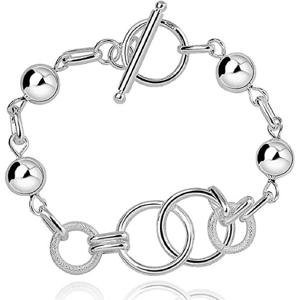 Wabjtam Fashion 925 Sterling Sølv smykker Rundkjede Mote Damearmbånd Armbånd