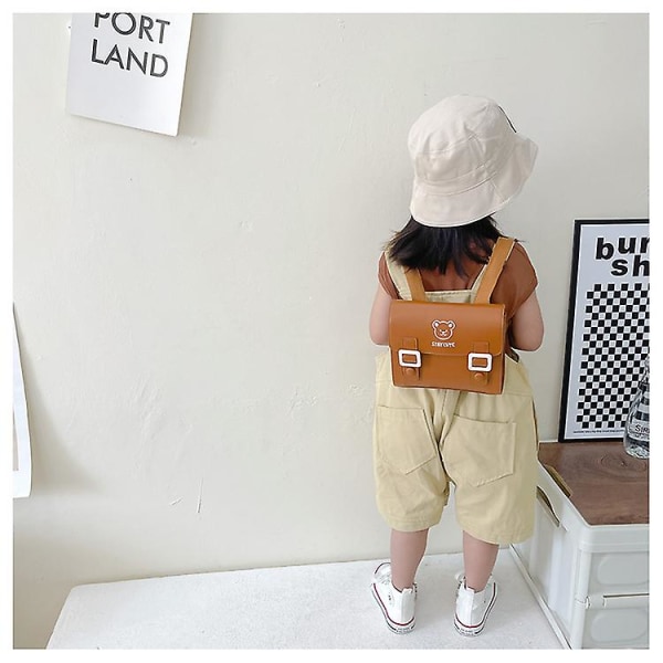 Ghyt Söt Toddler Toddler Mini Resväska För Baby Girl Pojke 2-6 år (brun)