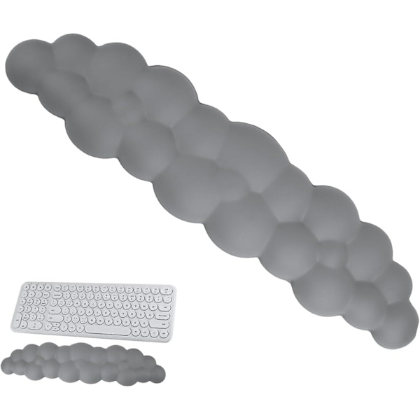 Tangentbordsmoln Handledsstöd, Mjukt Bekvämt Sött Tangentbords handledsstöd Halkfritt Ergonomiskt Stöd Moln Skrivbord Handledsstöd & Memory Foam (grå)