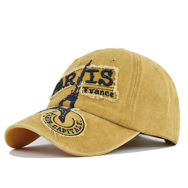 Broderi Baseball Cap Paris Retro Broderi Peaked Cap Mænds Og Kvinders Hat Vasket Gammel Sol Visor Par Hat