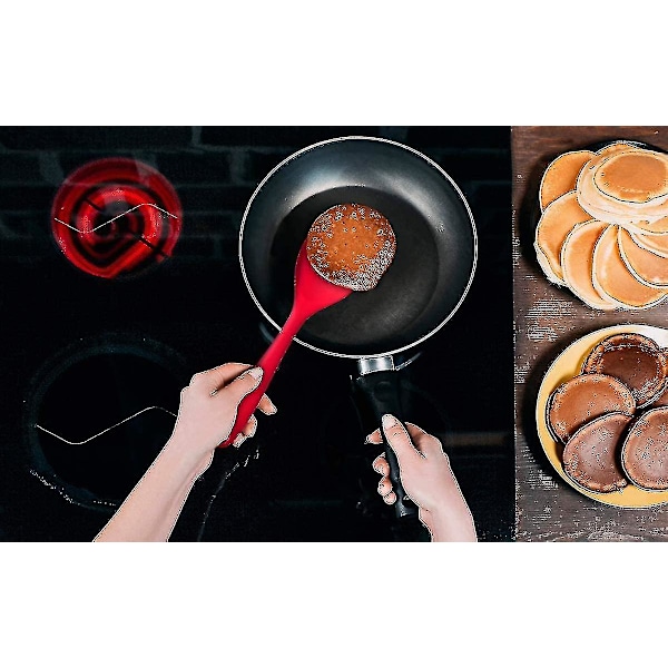 Silikonspatel, sked, hög värmetålig upp till 680 grader F, hygienisk design i ett stycke, non-stick gummiköksredskap