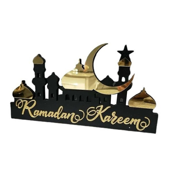 Upouudet 2023 Eid Mubarakin akryylikoristeet Ramadan-koristeet kodin islamilaiseen muslimibileeseen myydyin (kulta)