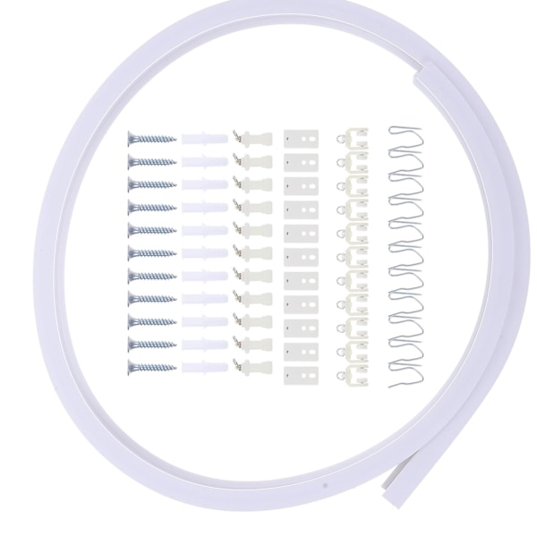1 Set Takgardin Skena Flexibel Gardinskena Spår Böjbar Gardinskena Kit