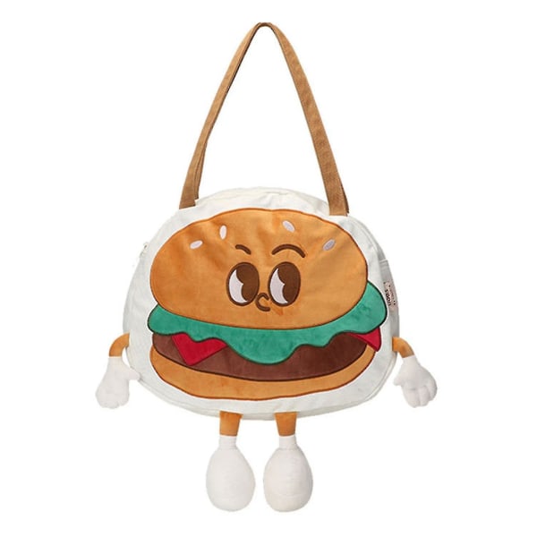 Hamburger Bag Oppbevaringspose- Stor kapasitet Creative Cute Cross-slung Hamburger Versa Tote