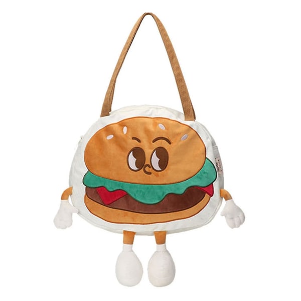 Hamburger Bag Storage Bag- Stor kapacitet Kreativ Söt Cross-slung Hamburger Versa Tote