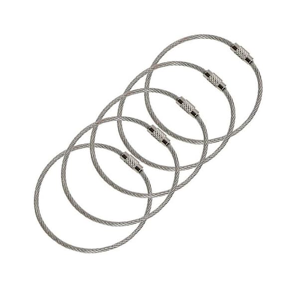 15cm Wire Nøkkelring Kabel Stor Rustfritt Stål Nøkkelring Loop Holder, 20-pakning