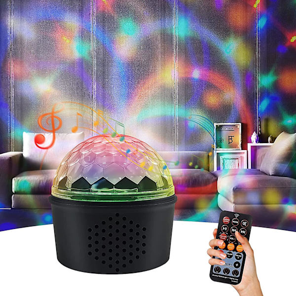 Discokula Ljus Partylampa Ljudaktiverad Strobe Ljus Med Fjärrkontroll Bluetooth Musikhögtalare Tidtagning Led Rgb Dans Ljusshow Hem Fest Barn Födelsedag