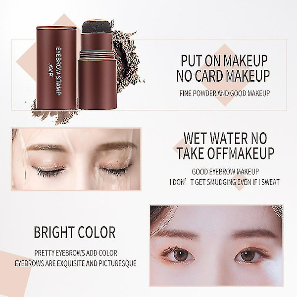 Ögonbrynsstämpel, Ögonbrynsstämpelmall Formningsset, Ögonbrynsfyllningspuder Långvarig, Ögonbrynsdefinierande Makeup för Naturliga Ögonbryn (Ljusbrun)