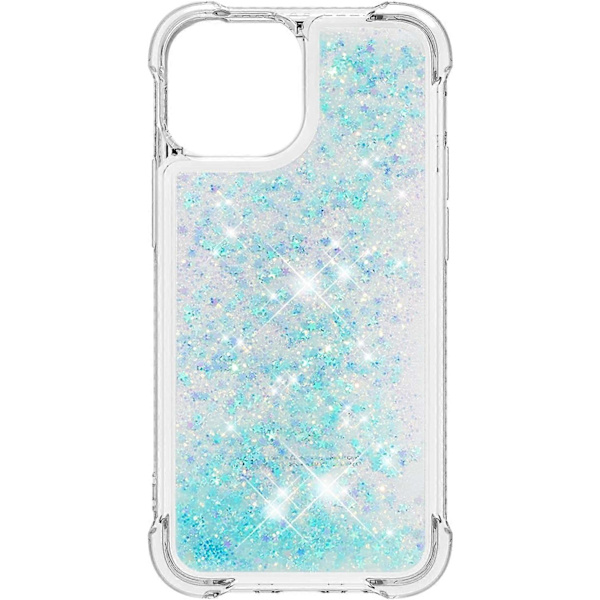 iPhone 13 Pro Max Skal, Glittrande Glimmer Flytande Vätska Transparent Mjuk TPU Silikon Skyddande Stötskydd, Ljusblå