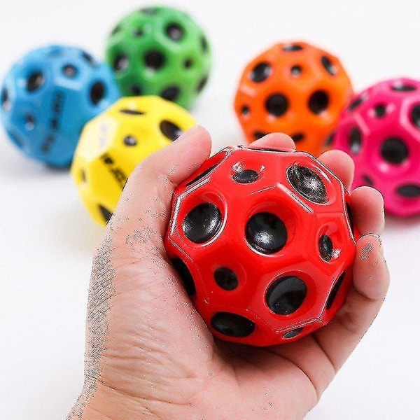 Extremt hög studsande boll & popljud Meteor rymdbollleksak, popstudsboll Gummistudsboll Sensorisk boll för barn Vuxna（Gul）