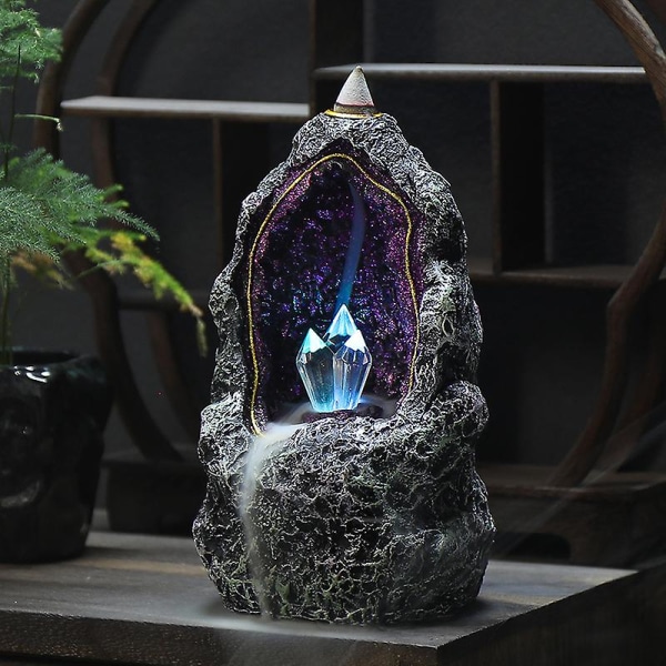 Creative Resin Backflow suitsukepoltin Crystal Cave Led Night Light Inspire Creative koristeet
