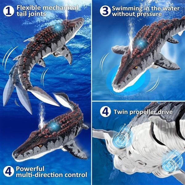 Fjernkontroll Simulert Dinosaur Vann Spraying Shark Swing Mosasaurus Boy Childrens Water Toy
