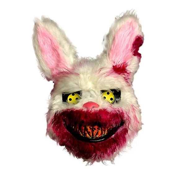 Skrämmande masker Halloween Skräck Halloween Creepy Bunny Mask - Killer Bunny Mask - Spooky Mask - Halloween kostym, uppdaterad version（kanin）